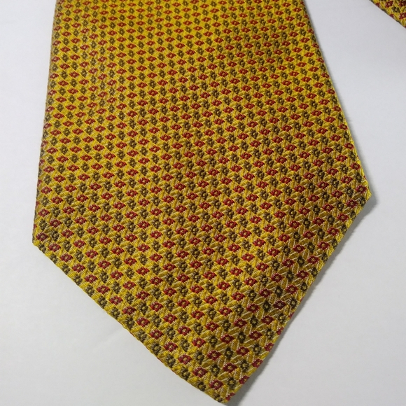 ROBERT TALBOTT Men's Classic Gold Luxury Silk Tie - Picture 6 of 12